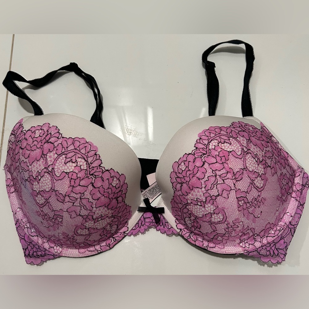 La SENZA Pink and Black Lace Bra